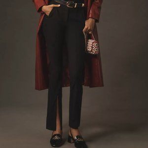 NEW Anthropologie Maeve Zip-to-Flare Slim Leggings Pant Black - 8P